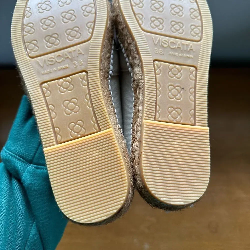 Viscata Barcelona Barceloneta Canvas Cream/Off White Espadrille Closer Toe Flat